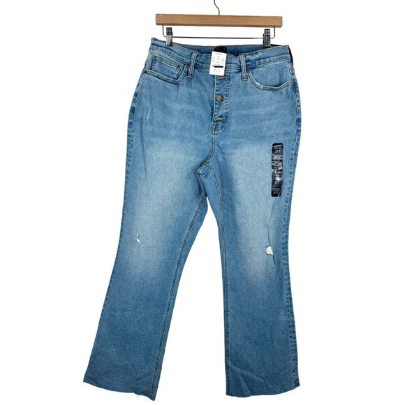 J.Crew High-rise flare crop jean in all-day stretch raw hem sz 31T - Picture 2 of 14